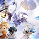 Aether, Xiao, Ningguang, Keqing, and Ganyu battle Osial.